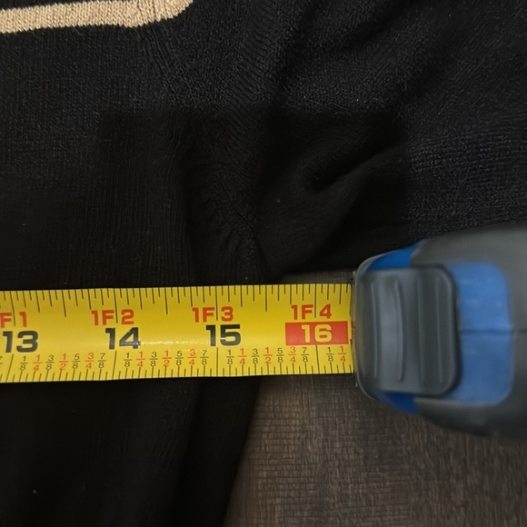 Caslon Striped Knit Sweater Black Cream | V-Neck Long Sleeve | MP - Picture 12 of 13